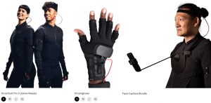 体、手、顔のキャプチャ製品がセットになった Rokoko Full Performance Capture bundle